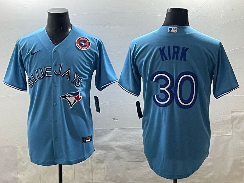 Men 2025 Toronto Blue Jays #30 Kirk Light Blue Game Nike MLB Jersey style 05